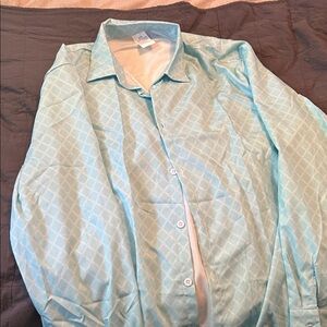 Aqua Diamond Pattern Casual Shirt